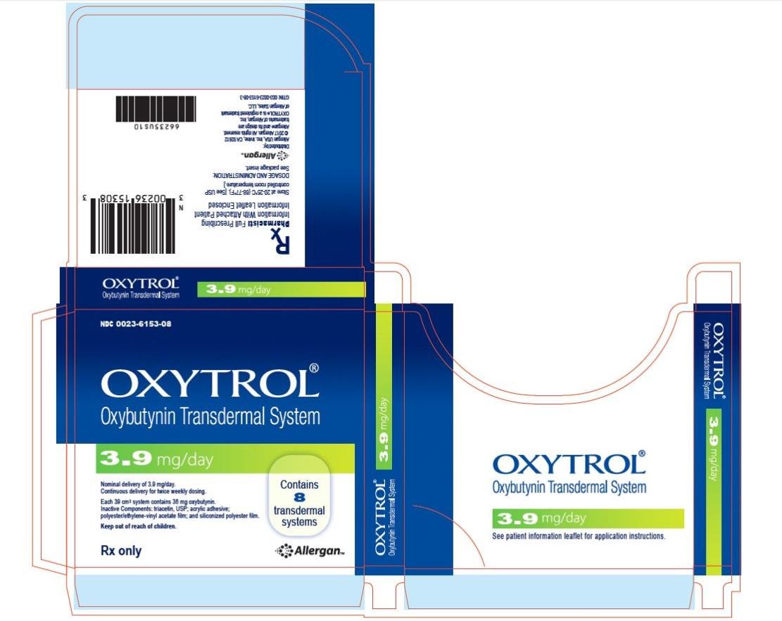 PRINCIPAL DISPLAY PANEL
OXYTROL® 
(oxybutynin transdermal system)
NDC 0023-6153-08
3.9 mg/day
Contains 8 transdermal systems
