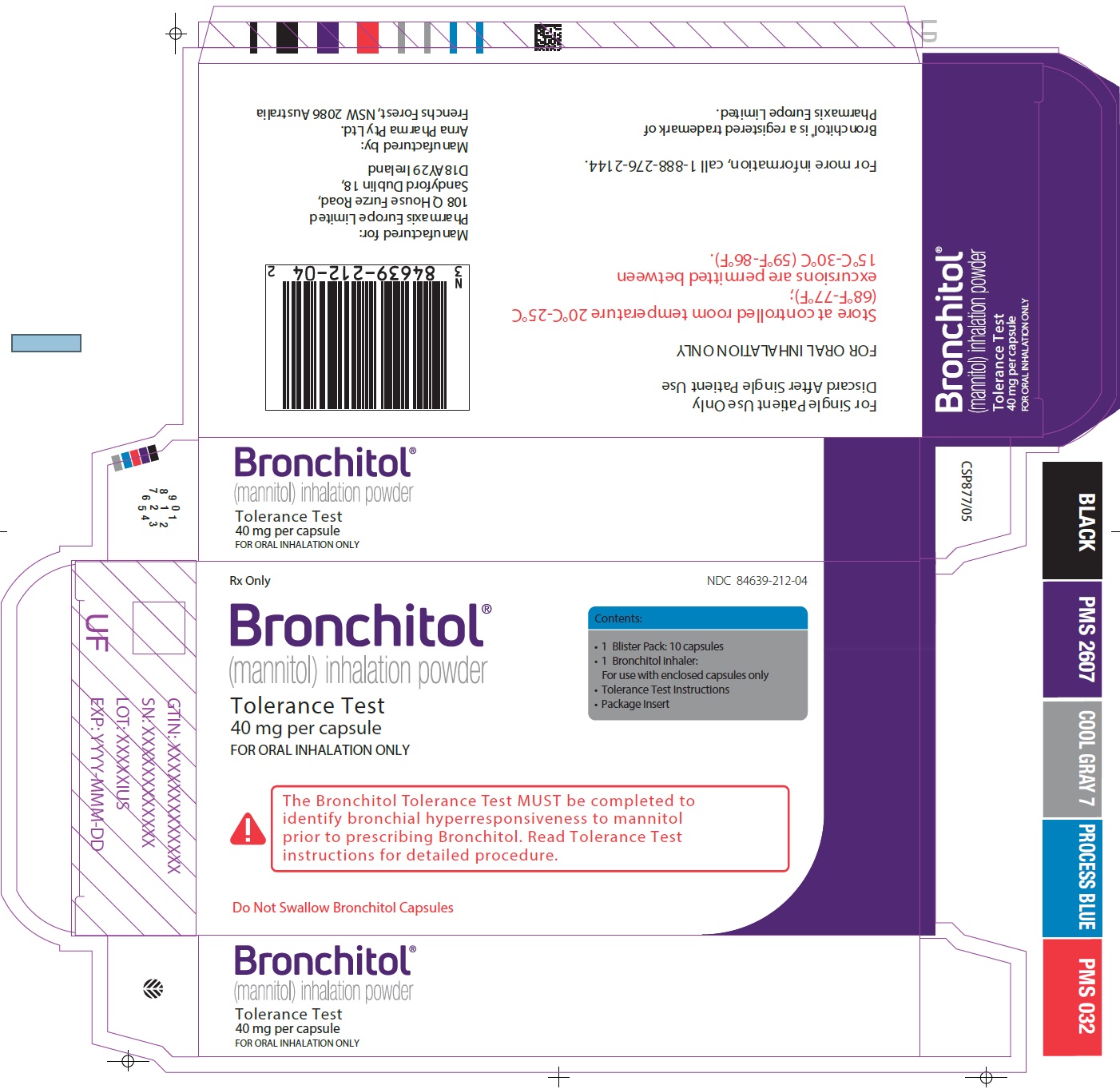Bronchitol Tolerance Test carton image