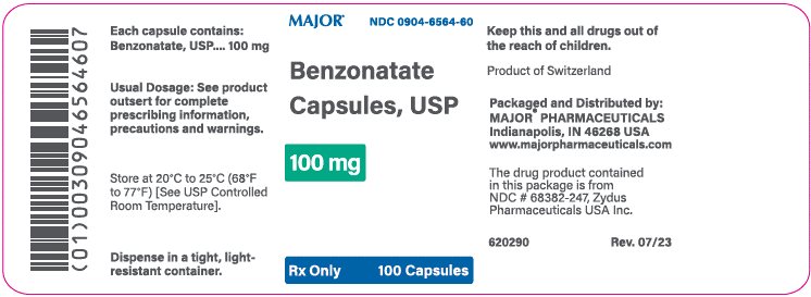 100mg bottle label
