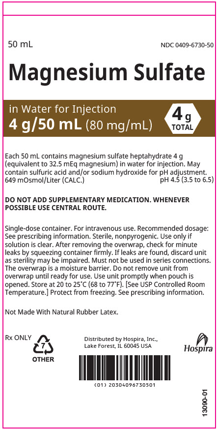 PRINCIPAL DISPLAY PANEL - 50 mL Bag Pouch Label - NDC 0409-6730-50