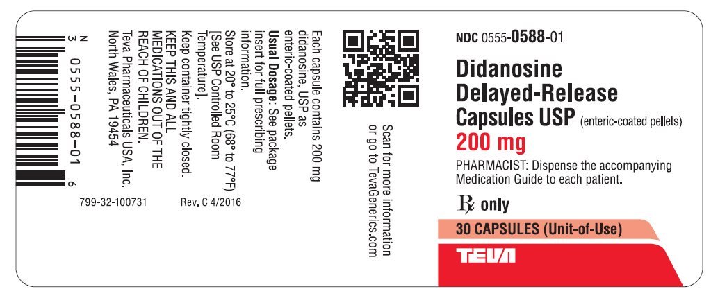 Didanosine Delayed-Release Capsules USP 200 mg 30s Label