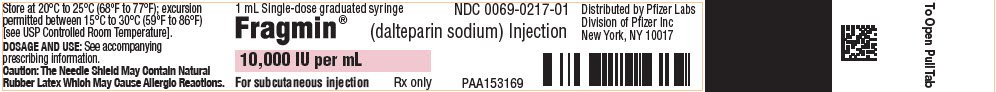 PRINCIPAL DISPLAY PANEL - 1 mL Syringe Blister Pack Label - 0217