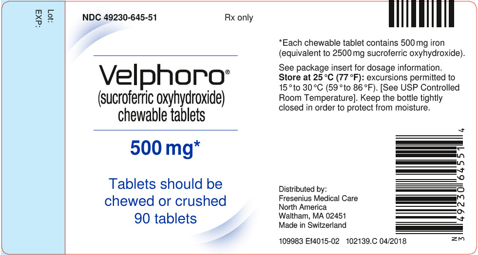 Principal Display Label - Bottle Label - NDC 49230-645-51
