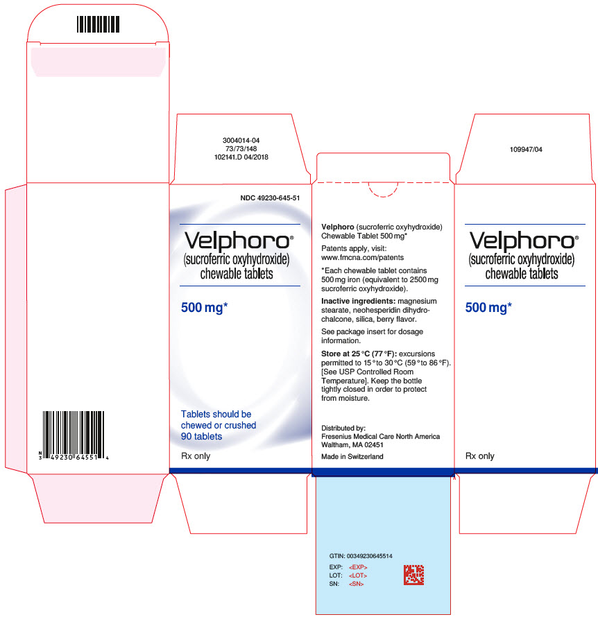 Principal Display Label - Bottle Carton - NDC 49230-645-51
