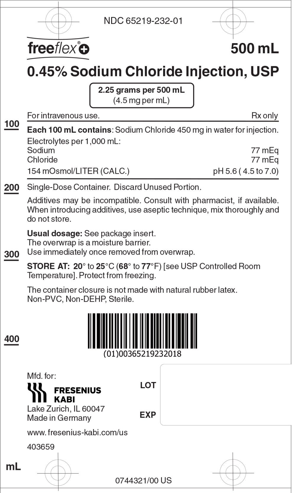 PACKAGE LABEL - PRINCIPAL DISPLAY – 0.45% Sodium Chloride 500 mL Bag Label
