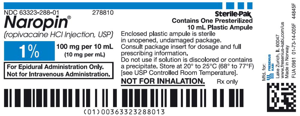 PACKAGE LABEL - PRINCIPAL DISPLAY PANEL - Naropin 10 mL Ampule Lidding Label
