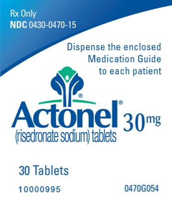 Rx Only
NDC 0430-0470-15
Actonel
(risedronate sodium) tablets
30 mg
30 Tablets
