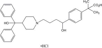 Fexofenadine hydrochloride Molecular Formula