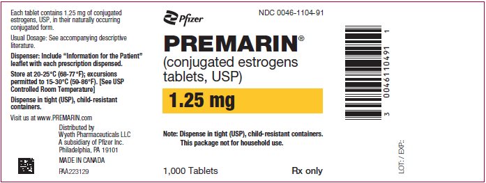 PRINCIPAL DISPLAY PANEL - 1.25 mg Tablet Bottle Label