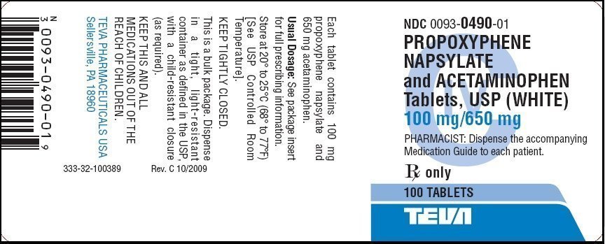 Image of 100mg/650mg Label  WHITE