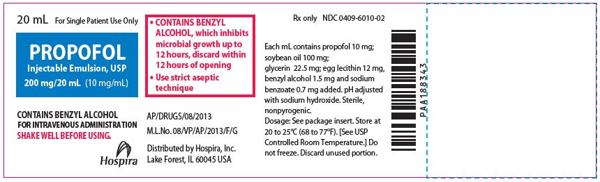 PRINCIPAL DISPLAY PANEL - 20 mL Vial Label - 6010