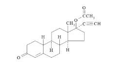 The structural formula for norethindrone acetate is [19-Norpregn-4-en-20-yn-3-one, 17-(acetyloxy)-, (17a)-]. The molecular weight of norethindrone acetate is 340.46.  