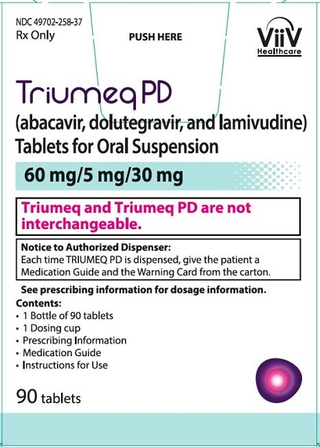 Triumeq PD tablet 90 count carton 