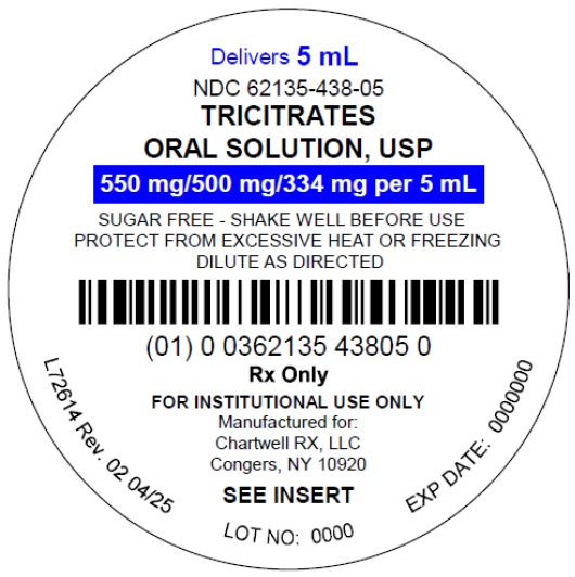 Tricitrates Oral Solution, USP  - NDC 62135-438-47 - 473 mL (16 fl oz) Bottle Label
