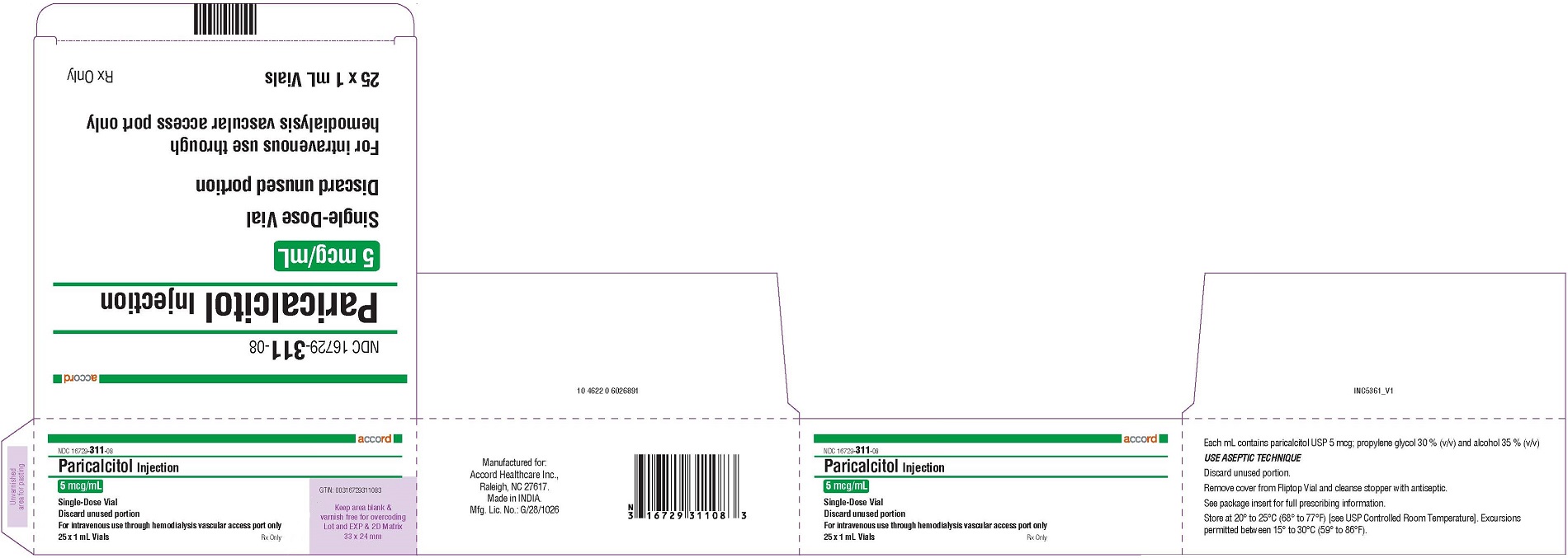 5mcg per mL, 25 vial carton