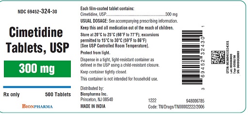 Cimetidine Tablets 300 mg Bottle Label