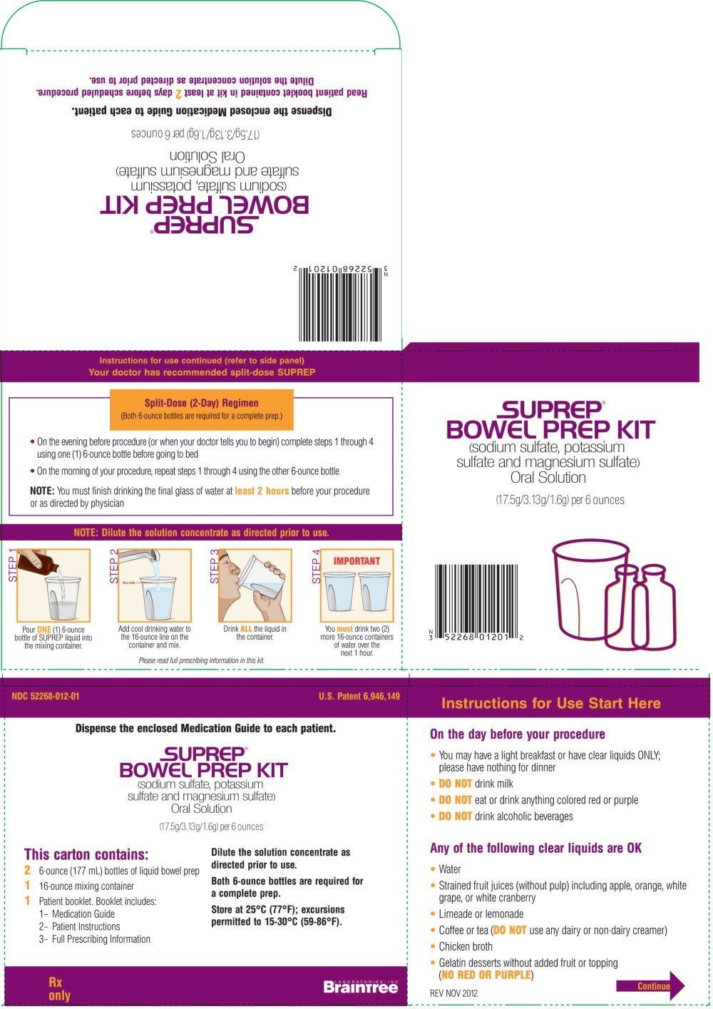 Suprep Bowel Prep FDA prescribing information, side effects and uses