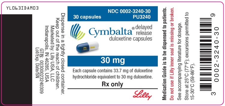 PACKAGE LABEL- Cymbalta 30 mg, bottle of 30
