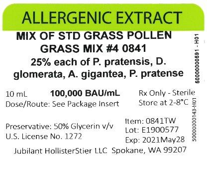 Grass Mix #4, 10 mL 100,000 BAU/mL Vial Label