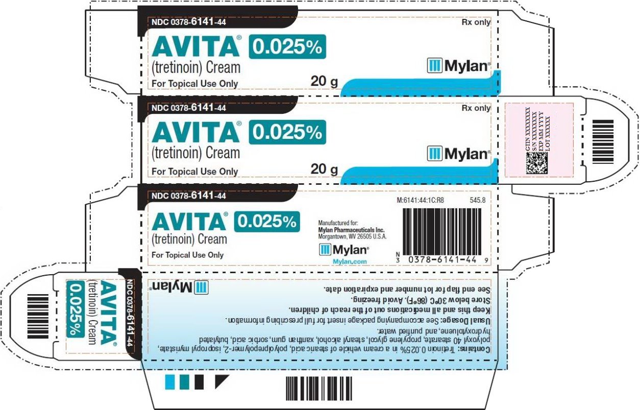 Avita Cream 0.025% Carton Label