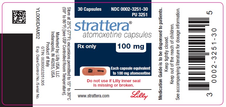 PACKAGE LABEL - STRATTERA 100 mg bottle of 30

