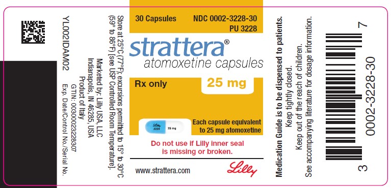 PACKAGE LABEL - STRATTERA  25 mg bottle of 30
