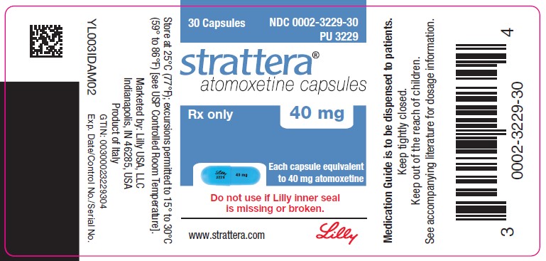 PACKAGE LABEL - STRATTERA 40 mg bottle of 30

