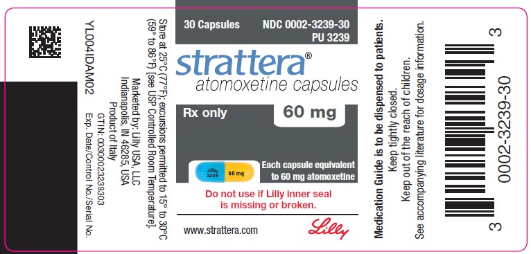 PACKAGE LABEL - STRATTERA 60 mg bottle of 30
