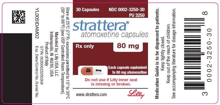 PACKAGE LABEL - STRATTERA 80 mg bottle of 30
