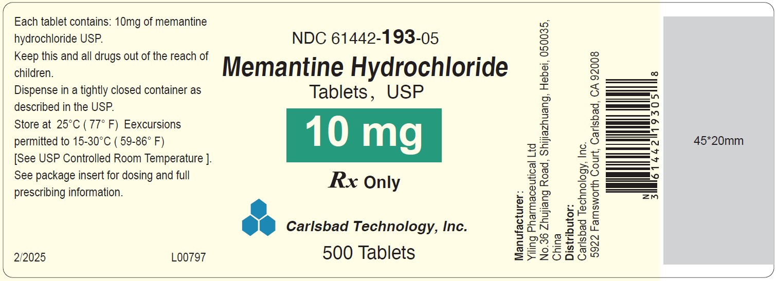 Memantine HCL BL 10mg 500count