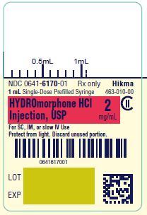 Hydromorphone PFS 2 mg Label
