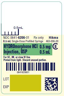 Hydromorphone PFS 0.5 mg Label
