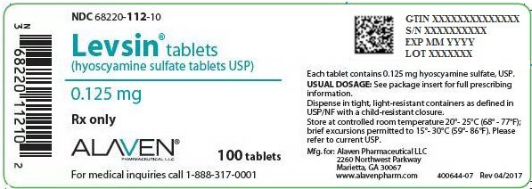 Levsin Tablets 0.125 mg Bottle Label