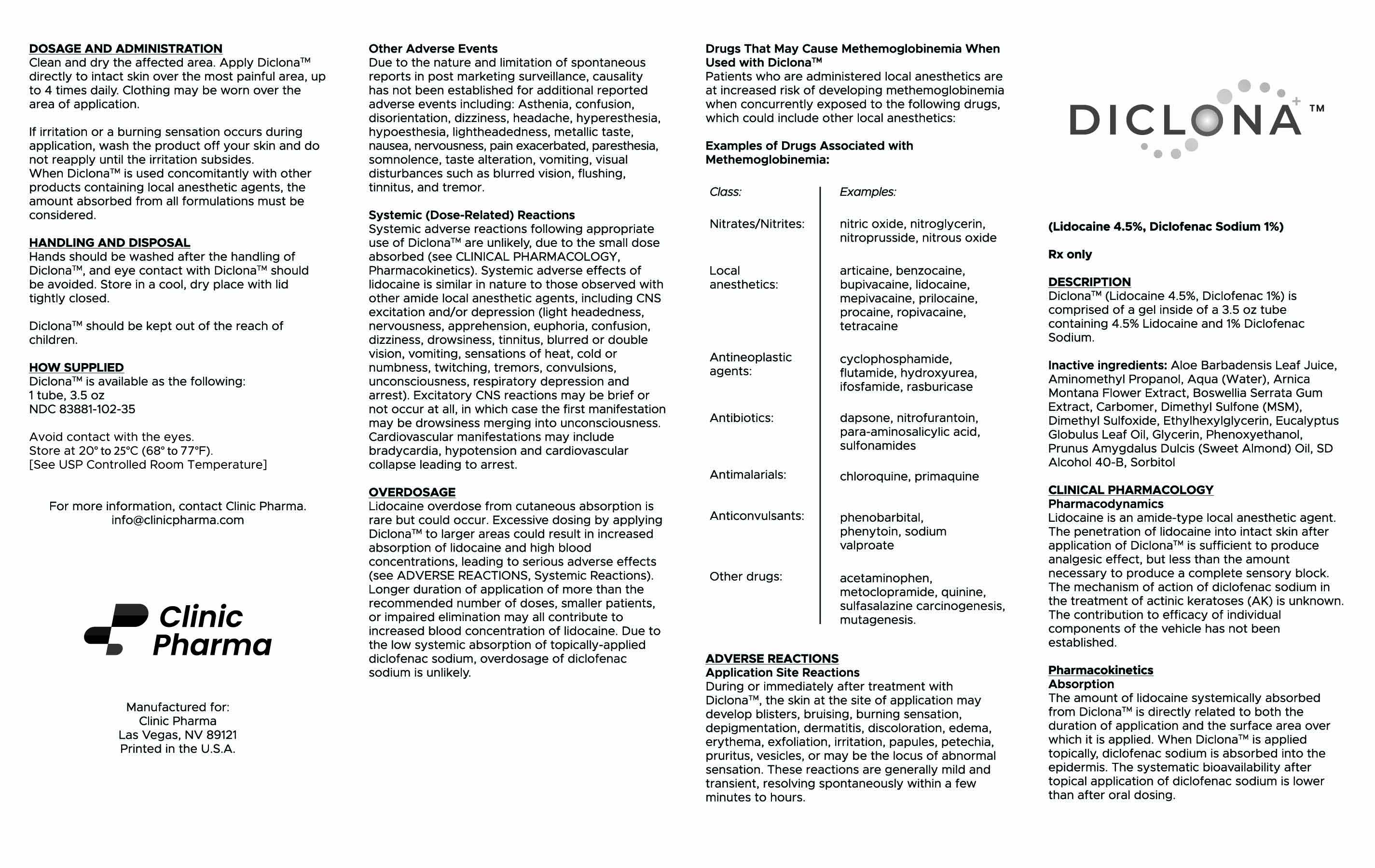 Package insert - Front