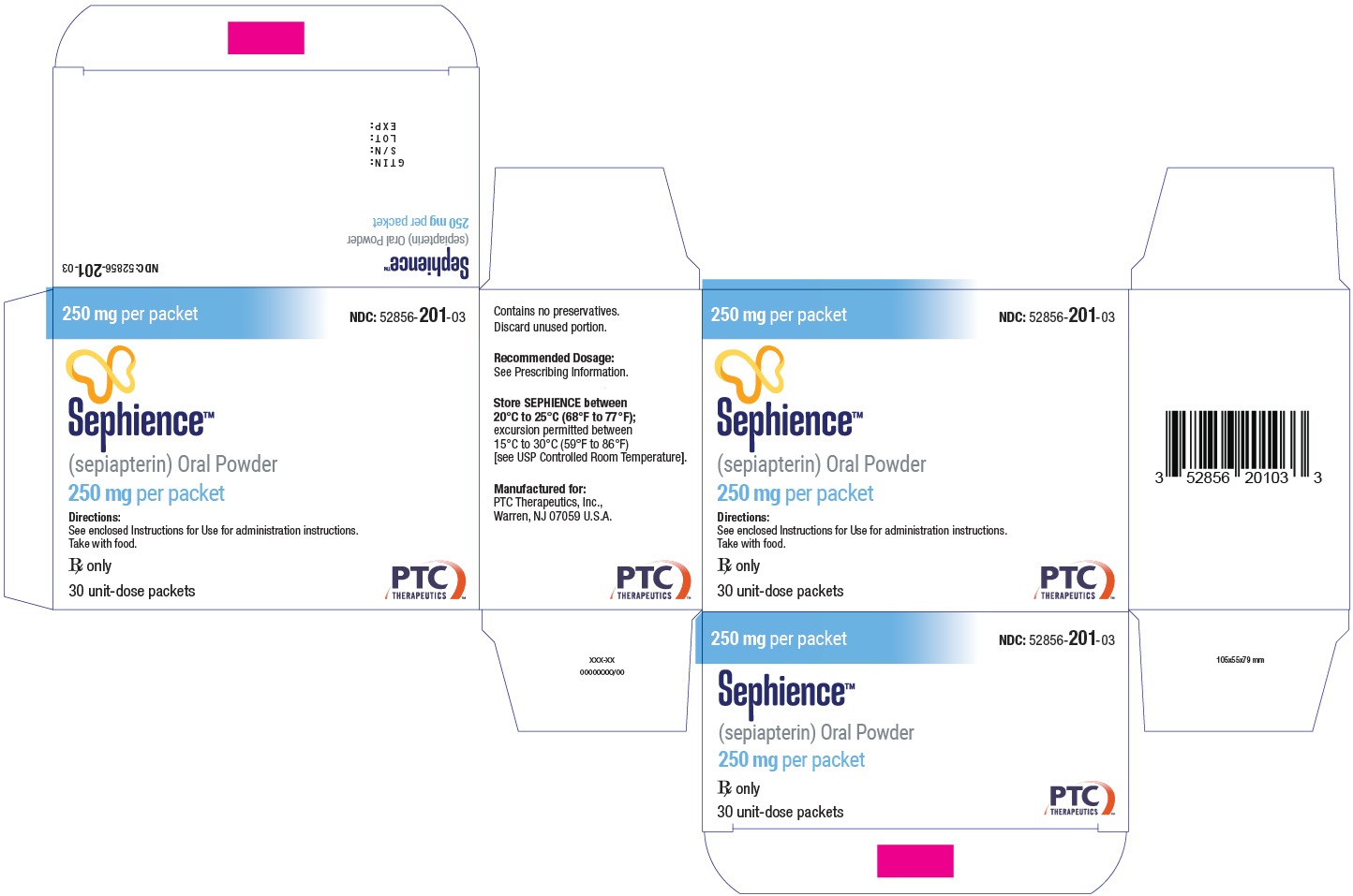 NDC: 52856-201-03 - 250mg Carton Label