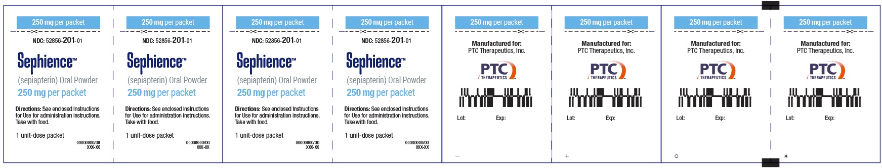 NDC: 52856-201-01 - 250mg Sachet Foil
