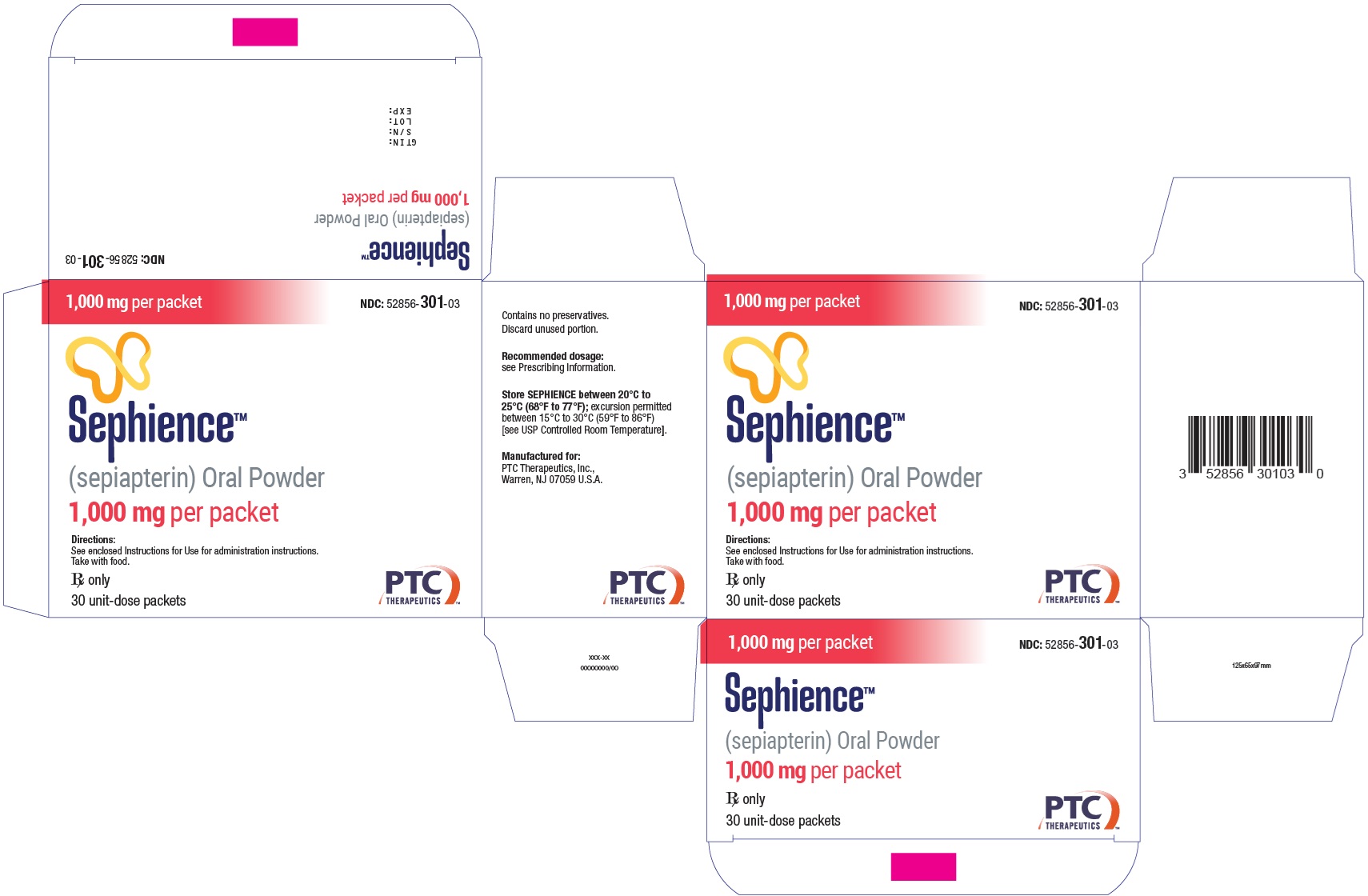 NDC: 52856-301-03 - 1000mg Carton Label