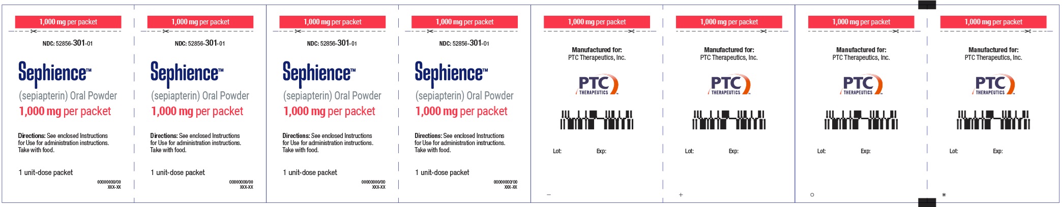 NDC: 52856-301-01 - 1000mg Sachet Foil