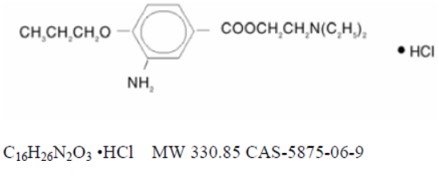 Proparacaine Hydrochloride molecular structure representation