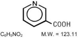 Structural formula for Niacin.