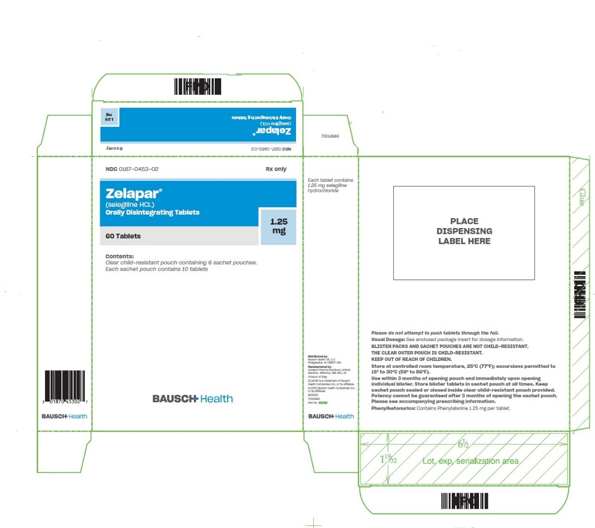 zelapar 1.25mg carton