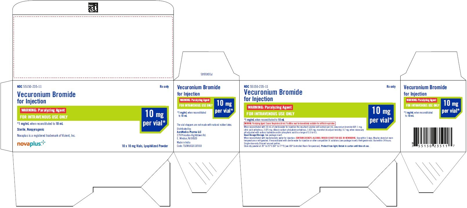 PACKAGE LABEL-PRINCIPAL DISPLAY PANEL - 10 mg per vial - Container-Carton (10 Vials)