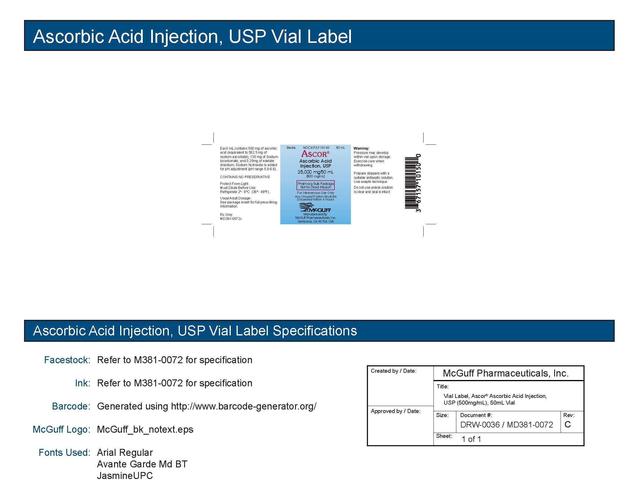 vial label