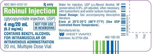 Robinul Injection (glycopyrrolate injection, USP) 4 mg/20 mL (0.2 mg/mL) 20 mL Multiple Dose Vial