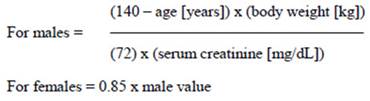 estimated creatinine clearance