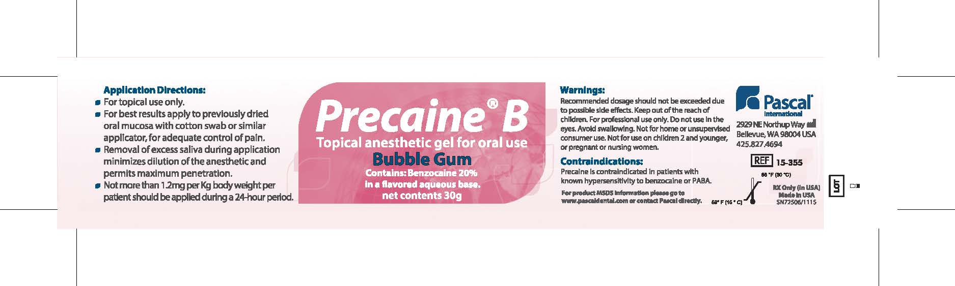 Precaine B Bubble Gum Label