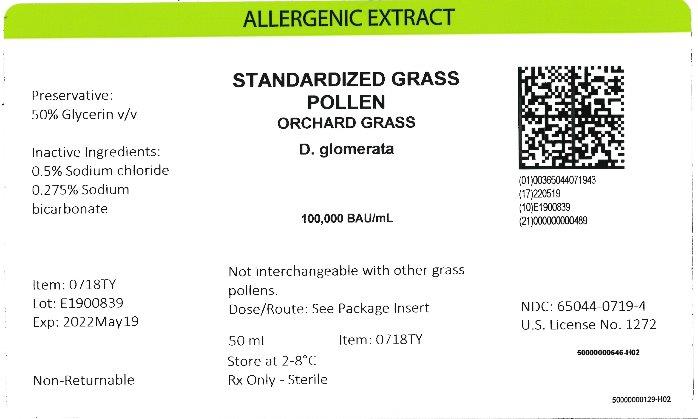 Standardized Grass Pollen, Orchard Grass 50 mL, 100,000 BAU/mL Carton Label