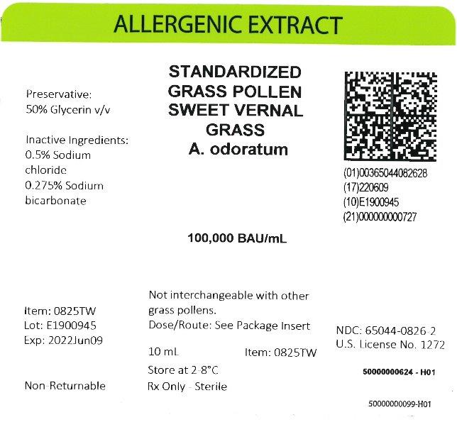 Standardized Grass Pollen, Sweet Vernal Grass 10 mL, 100,000 BAU/mL Carton Label