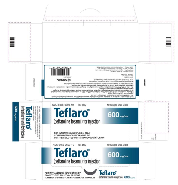 NDC 0456-0600-10
Teflaro®
(ceftaroline fosamil) for injection
600 mg/vial
10 Single-Use Vials
Rx Only
