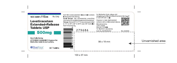Levetiracetam ER Tabs 500mg 60ct with med guide and QR code